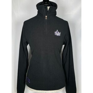 Los Angeles Kings NHL Fleece 1/4 Zip Black Pullover Jacket Women's MEDIUM